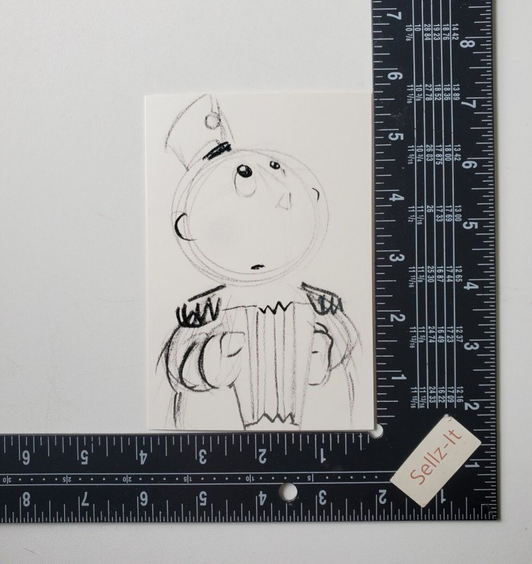 Tinny Tin Toy Concept Art Drawing by John Lasseter Pixar Postcard