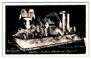 RPPC LOS ANGELES, CA ~ Float at MOTION PICTURE ELECTRICAL PAGEANT 1932  Postcard