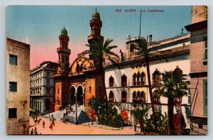 Vintage Algiers Algeria Postcard La Cathédrale St. Philippe Architecture