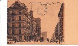 Postcard Pennsylvania St Indianapolis IN 1912