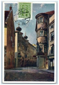 1936 View of Street Windows From The Buildings Linz Austria Vintage Postcard