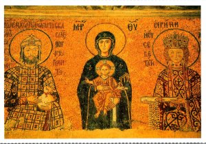 Turkey Istanbul The Haghia Museum The Virgin Mary Flanked By The Emperor John...