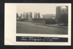 RPPC HUNTINGTON PARK CALIFORNIA HIGH SCHOOL EARTHQUAKE REAL PHOTO POSTCARD