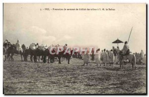 Postcard Old Fez Tribes Fidelity Oath Provision has Majesty Sultan