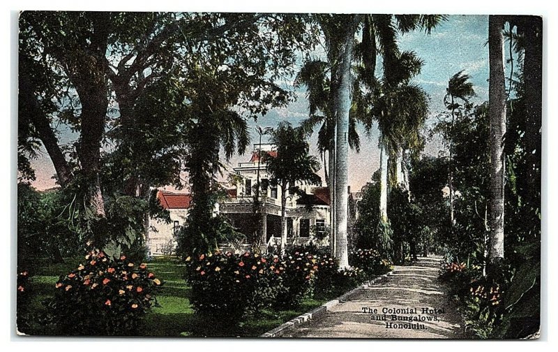 Colonial Hotel and Bungalows, Honolulu Territory of Hawaii Postcard *7A1