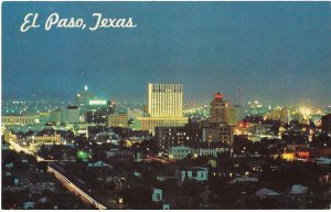 Aerial View of El Paso Texas Business District at Night 1978