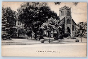 c1940 Deal New Jersey NJ Vintage Postcard St. Mary's R. C. Church Front Building