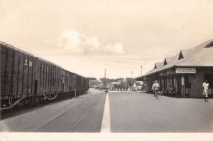 Beira Mozambique Train Station Real Photo Vintage Postcard AA38032