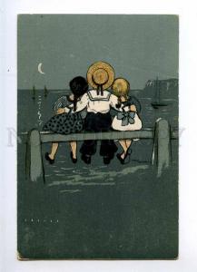 234967 SAILOR Boy MOON Night by Ethel PARKINSON Vintage PC