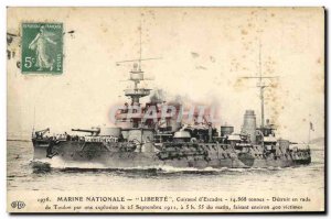 Old Postcard Boat Freedom Breastplate d & # 39escadre Destroyed in Toulon harbor