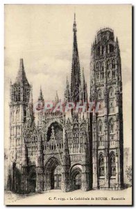 Old Postcard The Cathedral of Rouen Together