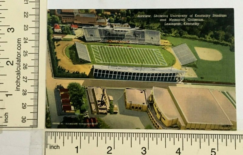 1940s University of Kentucky Stadium Memorial Coliseum Postcard Wildcats Linen