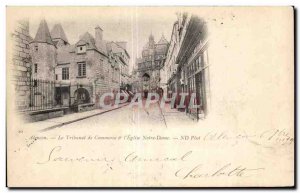 Old Postcard Alencon The Commercial Court The Church of Our Lady