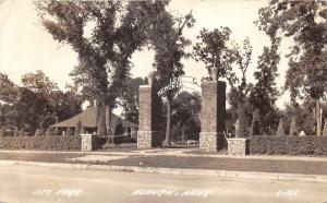 Auburn Nebraska~Legion Memorial City Park Entrance~1942 RPPC Postcard