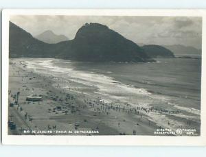 old rppc BEACH SCENE Rio De Janeiro Brazil HM1727