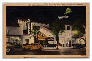 The Brown Derby Night Club  Hollywood CA UNP Linen Postcard H23