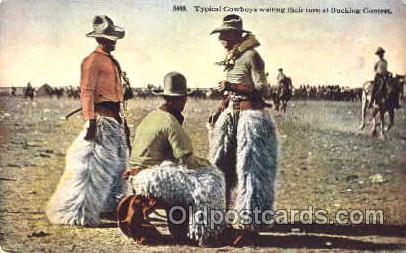 Western, Cowboy, Cowgirl, Postcard Postcards Bucking Contest Unused