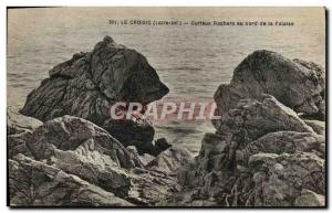 Old Postcard Croisic Curious Rocks At The Edge Of Cliff