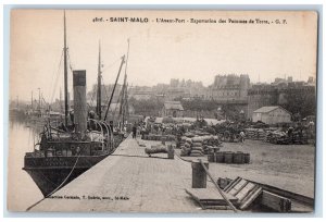 c1940's Saint Malo L'Avant-Port - Exportation Des Pommes De Terre Postcard