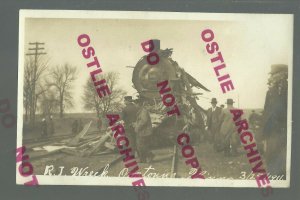 Owatonna MINNESOTA RPPC 1911 TRAIN WRECK Railroad ROCK ISLAND RR R.I. R.R.