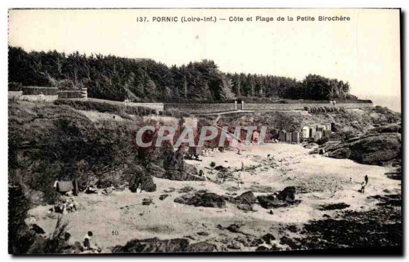 Old Postcard Pornic Riviera Beach And From The Little Birochère