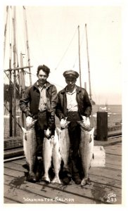 Washington Salmon  fishermen on dock