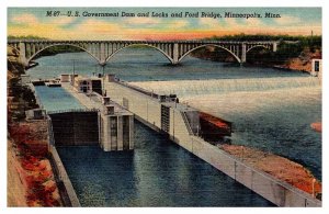 Postcard BRIDGE SCENE Minneapolis - St. Paul Minnesota MN AP3095