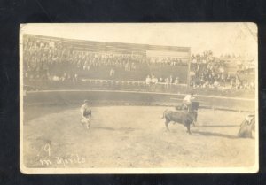 RPPC MATAMOROS MEXICO BULLFIGHT STADIUM ACTION BULL 1915 REAL PHOTO POSTCARD