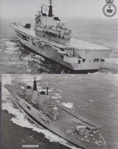 HMS Invincible 2x Vintage Plain Back Postcard Old Photo s