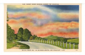 TN - Bristol. Sunset Showing Chimney Top Mountain