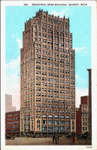 Industrial Bank Building Detroit Michigan Vintage Postcard C107