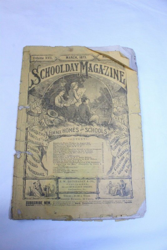 Vintage 1873 School Day Magazine Volume XVII with 88 Pages