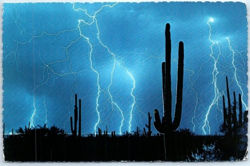 Postcard - Lightning Over The Southern Arizona Desert - Arizona