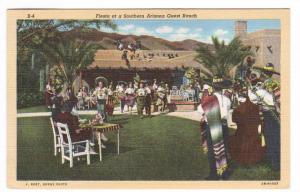 Fiesta Southern Arizona Guest Ranch Arizona Roadside America 1945 linen postcard