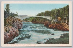 National & State Parks~Chittenden Bridge @ Yellowstone Park~Vintage Postcard