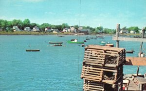 Postcard The Harbor Great Fishing and Boating Cape Porpoise Maine Eastern Pub.