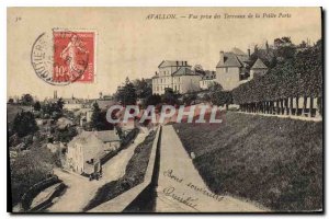 Old Postcard Avallon View taken Bellecour Petite Porte
