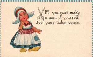 Vintage Postcard If You Can't Make A Man Yourself See Your Tailor Once Comic