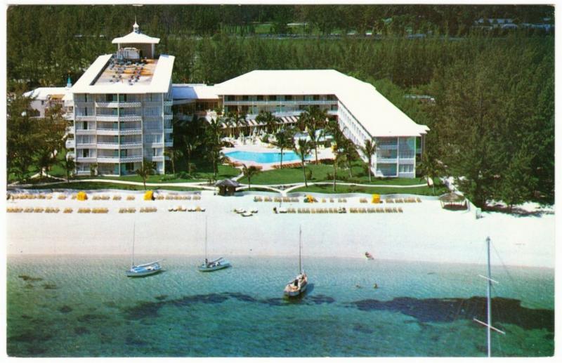 Bahamas Nassau Beach Hotel Aerial View 1960s Postcard