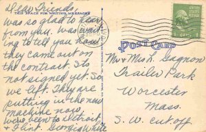 Post Office Huntington Indiana 1948 linen postcard