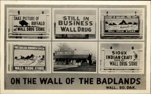 Wall South Dakota SD Drug Co Store Multi View of Signs Real Photo Postcard
