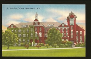 USA St. Anselms College Manchester New Hampshire Linen Postcard