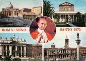 postcard  Rome, Anno Santo 1975 multiview with Pope