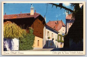 Transport~Trans World Airlines~Switzerland Swiss Street Scene~Vintage Postcard
