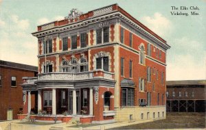 Vicksburg Mississippi The Elks' Club, Color Lithograph Vintage Postcard U13402