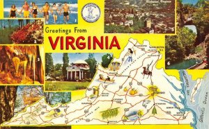 Virginia VA   MAP CARD & SHENANDOAH VALLEY Civil War Sites  *2* Chrome Postcards