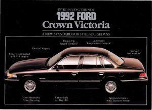 1992 Ford Crown Victoria Automotive Feature Advertisement Postcard