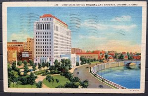 Vintage Postcard 1941 Ohio State Office Building & Grounds Columbus Ohio