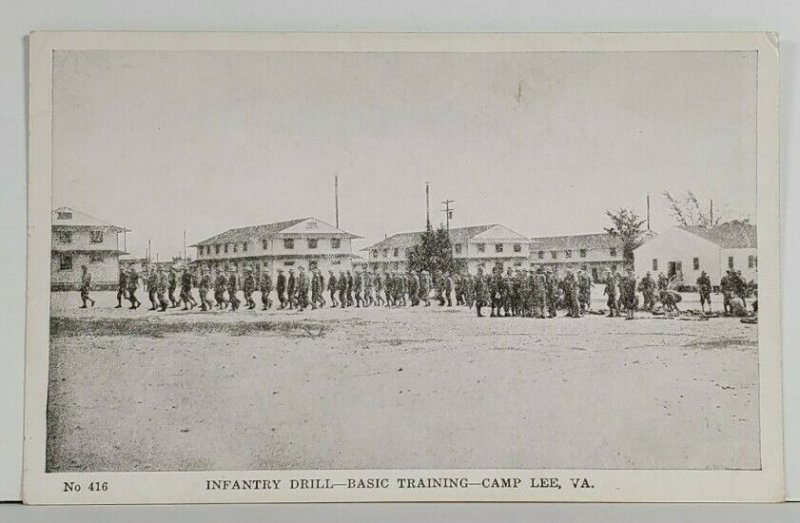 Camp Lee Virginia, Infantry Drill Basic Training Camp Postcard P15