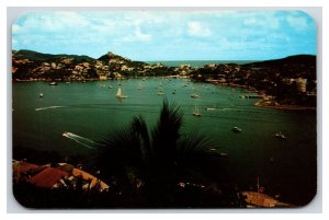 Birds Eye View Acacpulco Bay Guerrero Mexico UNP Chrome Postcard B19